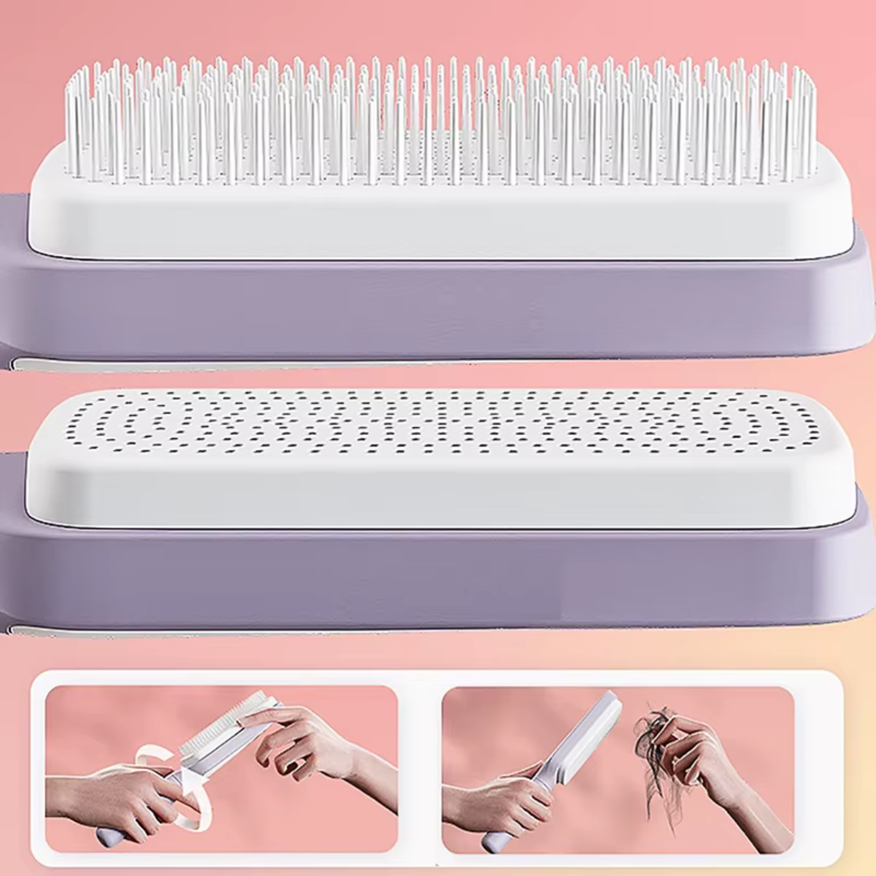 Cepillo Para El Cabello Autolimpiante